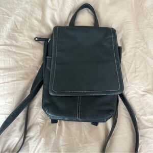 Black leather backpack